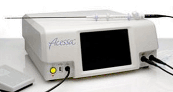Image: The Acessa System RF generator and handpiece (Photo courtesy of Halt Medical).